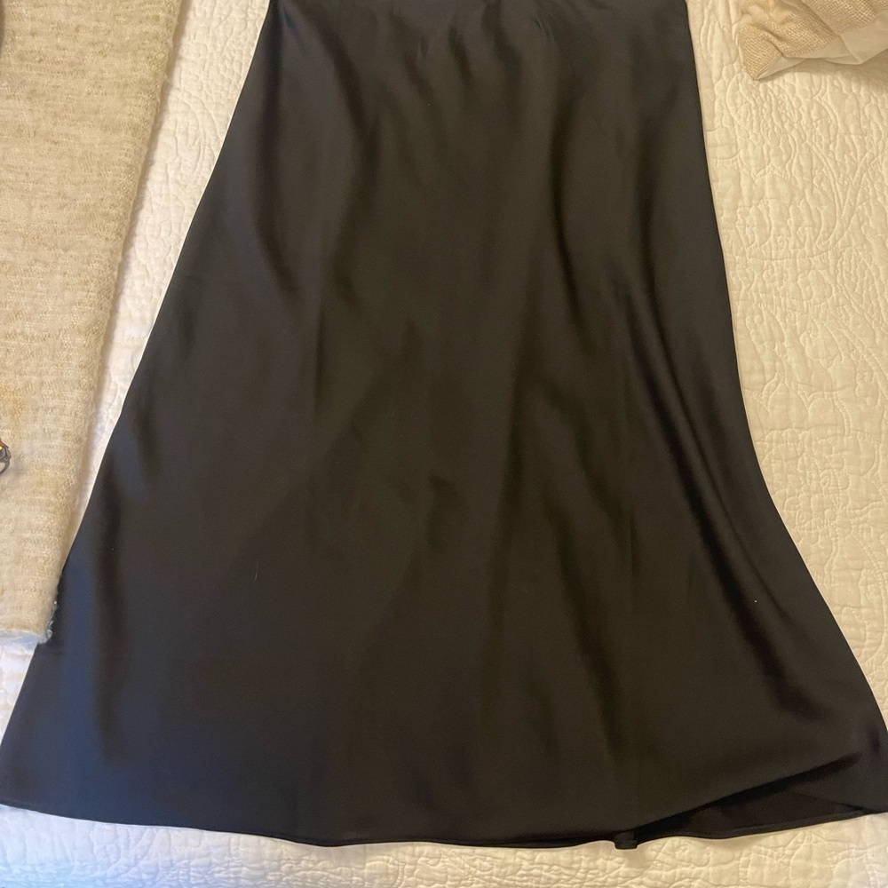 J. Crew Black Midi A-Line Skirt